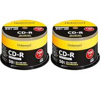 Intenso 1801125 CD en Blanco CD-R 700 MB 50 Pieza, CD-RW vírgenes (CD-R, 700 MB, 50 Pieza, 120 mm, 80 min, 1x) (Paquete de 2)