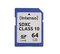 Intenso 3411490 - Tarjeta de memoria SecureDigital de 64 GB (clase 10, SDXC), negro