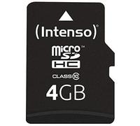 Tarjeta MicroSDHC Intenso 4GB Clase 10 Resistente y Rápida