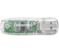 Intenso 3502480 LáPIZ USB 2.0 Rainbow 32GB TRANSP | Memoria de plástico transparente, 6 g de peso ligero, velocidad de lectura de hasta 28 MB/s, Plug & Play