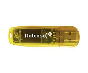 Intenso 3502490 lápiz USB 2.0 Rainbow 64gb Naranja | Memoria USB transparente con velocidad de lectura de 28 MB/s, peso ligero de 6 g, carcasa de plástico resistente