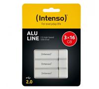 Intenso Memoria USB ALU Line USB 2.0, 3 unidades 16 GB, Plateado