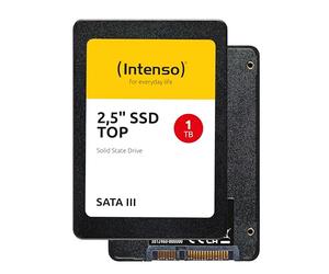 Intenso 3812460 Top ssd 1tb 2.5" sata3 | Unidad de estado sólido de 1000 GB, lectura de 520 MB/s, SATA 6 Gbps, altura de 7 mm, compatible con PC y portátil