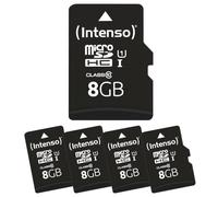 Intenso 5 Tarjetas de Memoria microSDHC Premium de 8 GB, Clase 10