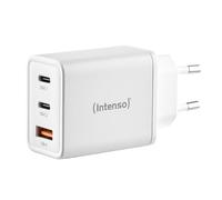 Intenso - Adaptador de Corriente W65ACC, Fuente de alimentación USB con 1 Puerto USB-A y 2 Puertos USB-C, tecnología GAN de bajo Consumo y 65 W, Color Blanco