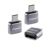 Intenso Adaptador USB-A a USB-C (A480C) 3 Unidades | Adaptador USB 2.0 de aluminio con 480 Mbps, función de carga 3 A, compacto