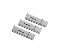Intenso ALU Line - Memoria USB 2.0 (3 Unidades, 16 GB), Color Plateado
