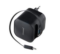 Intenso Cargador GAN W65ACIC retráctil Negro