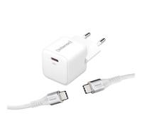 Cargador pared intenso gan w30c usb tipo c blanco + cable usb tipo c