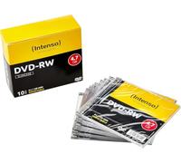Intenso DVD-RW 4,7GB Rewritable 4X Speed Pack 10er Slim Case | DVD regrabable con 120 minutos de tiempo de grabación, 4 velocidades de escritura, ideal para copias de seguridad y vídeo.