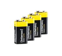 Intenso Energy Ultra 6LR61 - Batería alcalina (9 V, para detector de humo y CO, radio, cámara y juguetes, 4 unidades)