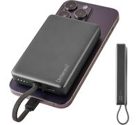 Intenso MC10000 - Batería Externa con Parte Trasera magnética y Cable USB-C Integrado, 10.000 mAh, Carga ultrarrápida con PD 3.0 (PPS), 20 W, Estado de Carga LED, Certificado en Alemania, Color Gris