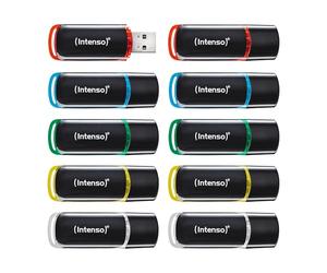 Intenso Memoria USB Business Line Multipack de 4 GB, 10 Unidades, USB 2.0 de Alta Velocidad, hasta 28 MB/s, Compatible con Windows y Mac