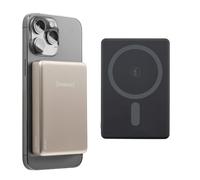 Intenso MW10000 - Batería Externa magnética de 10.000 mAh Compatible con MagSafe, Carga inalámbrica de 15 W, USB-C PD 20 W, para iPhone y Android, Probado en Alemania, champán