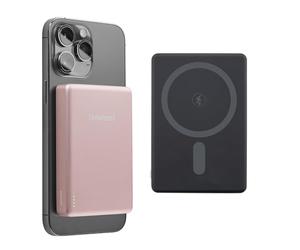 Intenso MW10000 - Batería Externa magnética de 10.000 mAh Compatible con MagSafe, Carga inalámbrica de 15 W, USB-C PD 20 W, para iPhone y Android, Probado en Alemania, Color Rosa