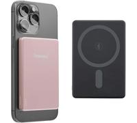 Intenso MW5000 Powerbank magnética 5000 mAh - Compatible con MagSafe, Carga inalámbrica 15W, USB-C PD 20W, Plana y compacta - Comprobada en Alemania - Rosado