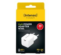 Intenso - POWER ADAPTER USB-C GAN/7803022 Universal Blanco Corriente alterna Carga rápida Interior