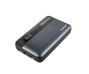 Intenso Powerbank HE20000 - Batería Externa (100 W, Cable de Carga USB-C a USB-C, 20000 mAh), Color Gris y Negro