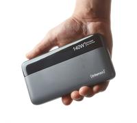 Intenso Powerbank HE25000 - Batería Externa (140 W, Cable de Carga USB-C a USB-C, 25000 mAh), Color Gris y Negro
