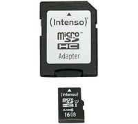 Intenso Tarjeta microSDHC Premium – 16 GB, Clase 10 UHS-I, adaptador SD incluido, negro