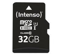 Intenso premium microsdhc memory card (adaptador sd incluido), class 10 uhs-i, 32 gb, negro.