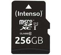 Intenso premium microsdxc memory card (adaptador sd incluido), class 10 uhs-i, 256 gb, negro.