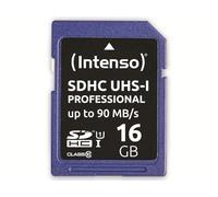 Intenso Professional SDHC Tarjeta de memoria de 16 GB, hasta 100 MB/s, Class10, UHS-I U3, V30, azul