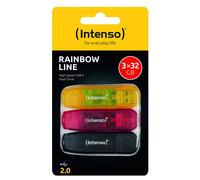 Intenso Rainbow Line USB 2.0 Flash Drive 3 x 32 GB Yellow Red and Black 32 GB -