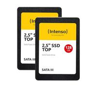 Intenso SSD SATA III Interno de 2,5 Pulgadas Top 128 GB Doble Pack, hasta 550 MB/s de Lectura y 500 MB/s de Escritura, silencioso, Resistente a los Golpes y eficiente energéticamente - SSD para PC y