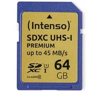 Intenso Tarjeta de memoria Premium SDXC UHS-I de 64 GB, clase 10, azul, 1 pieza