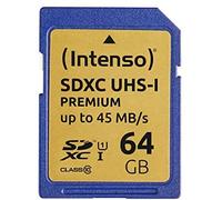 Intenso tarjeta de memoria premium sdxc uhs-i de 64 gb, clase 10, azul