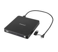 Intenso Unidad Externa de CD/DVD EOD 400D Slim grabadora USB 3.2 | Grabadora externa para ordenador portátil y PC, cable USB-C y USB-A, incluye software Ashampoo, Plug & Play para Windows y