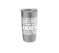 Intenta hacer lo que Andrew te dijo que hicieras... Nombre gracioso Andrew Vaso térmico de acero inoxidable de doble pared
