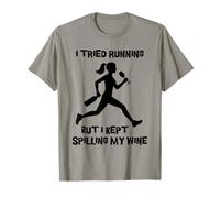 Intenté Correr Pero seguí derramando mi Vino Mujer Jogger Humor Camiseta
