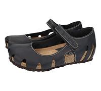 Inter Bios 5376 Chanclas cangrejeras de Piel, en Color Negro con cuña y Cierre Adhesivo, Transpirables, cómodas, Hechas en España por Interbios Mujer Sandalias Negro 41