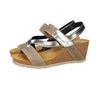 INTER-BIOS 5635 Sandalias para mujer en color acero y beige, hebilla para ajustar y cuña de 4.5cm, hechas en España MUJER SANDALIAS ACERO 36, 2377836