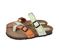 Inter Bios 7212 Esclavas anatómicas de piel en color naranja, verde limón y manzana, hechas en España por Interbios MUJER SANDALIAS NARANJA 39