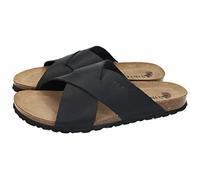 Inter Bios 9509 Clanchas con Cintas Cruzadas para Hombre, Hechas en España por Interbios, cómodas y Ligeras para Verano, Sandalia Negra de Piel Hombre Sandalias Negro 42