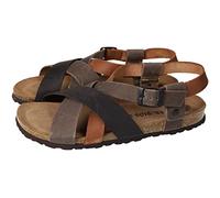 Inter Bios 9537 Chanclas de piel en color pardo, ours y moka, suaves y cómodas, ligeras y transpirables para usar en verano, hechas en España por Interbios HOMBRE SANDALIAS PARDO 46
