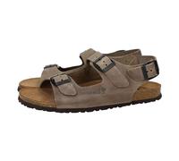 Inter Bios 9567 Sandalias para hombres, en color pardo, con hebillas al frente y en el tobillo, hechas en materiales de piel en España por la marca Interbios HOMBRE SANDALIAS PARDO 46