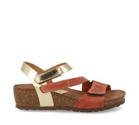 INTER-BIOS - Sandalia confort en piel, adaptable con velcros, cuña 4 cm 5378 para: MUJER color: TEJA-PLATINO talla: 39, 667268-39