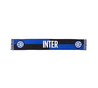 Inter Bufanda con Logo Jacquard, Estadio Unisex-Adulto, Ajedrez Negro/Azul, Talla Única