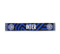 Inter Bufanda con logotipo de jacquard, estadio unisex-adulto, diseño de rayas negro/azul, talla única