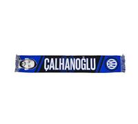 Inter, bufanda jacquard dedicada al jugador Hakan Çalhanoğlu, 100% acrílico, negro/azul/blanco, 135 x 22 cm