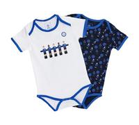 Inter FC Internazionale Milano S.p.A. Conjunto de 2 bodis manga corta, bebé 18 meses, unisex, 100% algodón, blanco, 18 meses