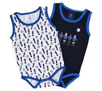 Inter FC Internazionale Milano S.p.A. Set de 2 bodis sin mangas, 0-24 meses, unisex, 100% algodón, blanco, 18 meses