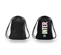 Inter Gymbag modelo Luxury Reflectante, color negro, cierre de estrangulamiento, dos cuerdas incluidas, Negro, Talla única, Casual