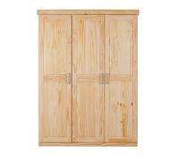 Inter Link - Armario - con puertas batientes - ropero - de dormitorio - 3 puertas - Pino macizo - Pelle - Lacado natural