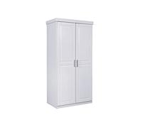 Inter Link - Armario de Dormitorio con Puertas Batientes - 2 Puertas - Pino Macizo - Hakon - Blanc Laca