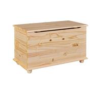 Inter Link - Baúl de madera maciza - Baúl de madera - Baúl de almacenaje - Banco de almacenaje con tapa abatible - Lacado natural - Emel